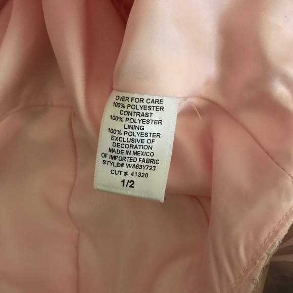 Windsor Pink Prom dress; Sleeveless; With fur straps - Picture 5 of 7